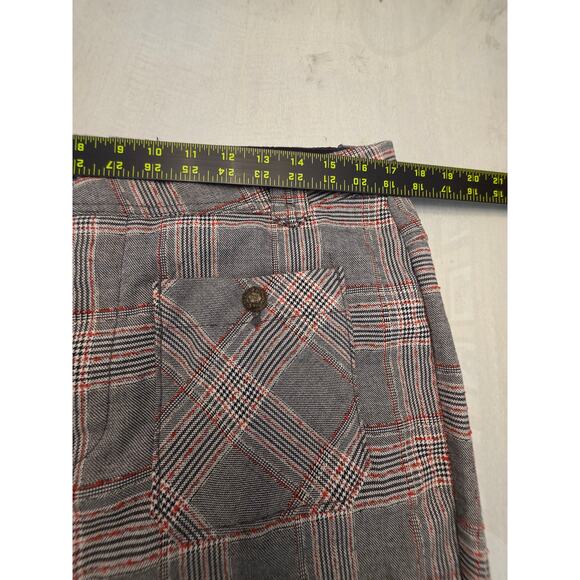Free People Women's Plaid Wide Leg Bell Bottom Pants SZ 12 - Picture 9 of 11